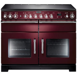 Rangemaster Excel 110 Electric Ceramic Range Cooker Cranberry/Chrome Trim
